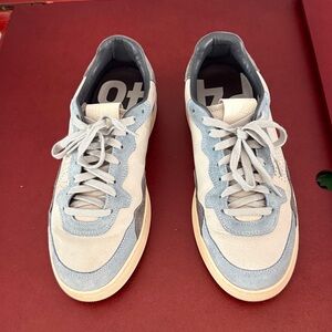 P448 Genuine Italian Suede Leather Vert Grey/ Dust Blue Sneaker - NWT